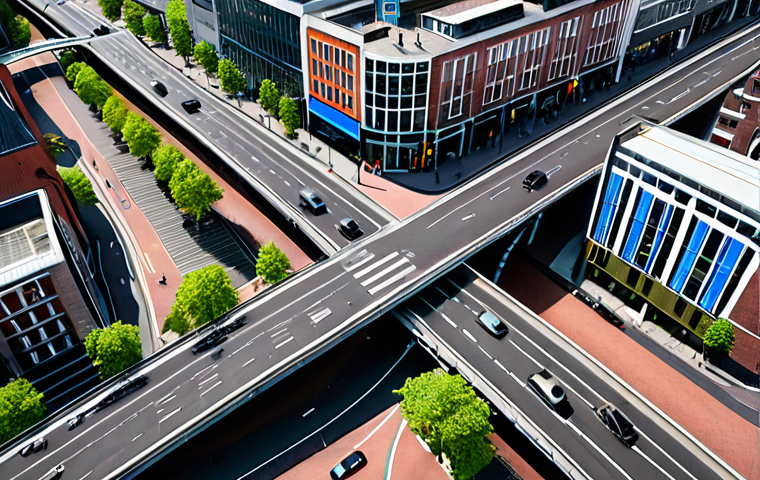 **Prompt:** "Smart traffic system in Utrecht during rush hour, dynamic traffic lights, efficient traffic flow, modern technology, Dutch city, focus on reduced travel time, aerial view."